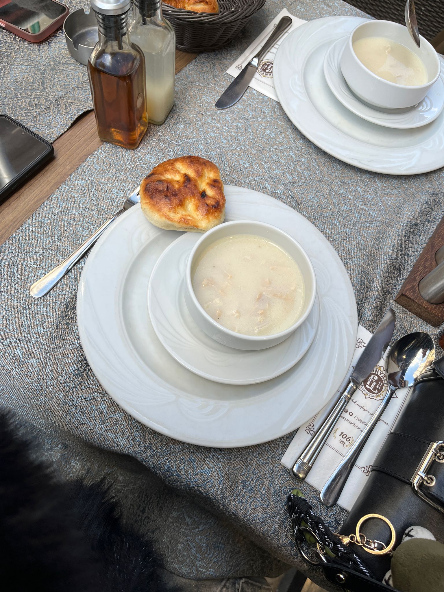 Traditional Turkish soup served with grilled bread